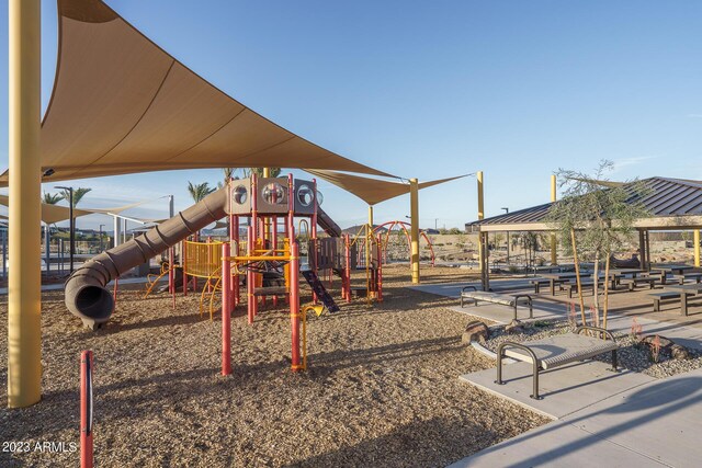 view of play area with a gazebo