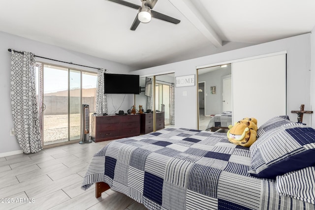 5044 N 18th Ave, Phoenix, AZ 85015 - bedroom with access to exterior and ceiling fan