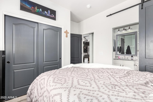 597 S 221st Dr, Buckeye, AZ 85326 - bedroom featuring a closet and a barn door