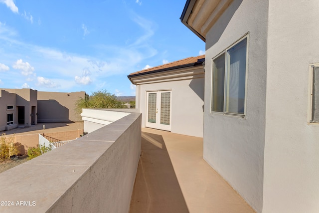 exterior space featuring french doors