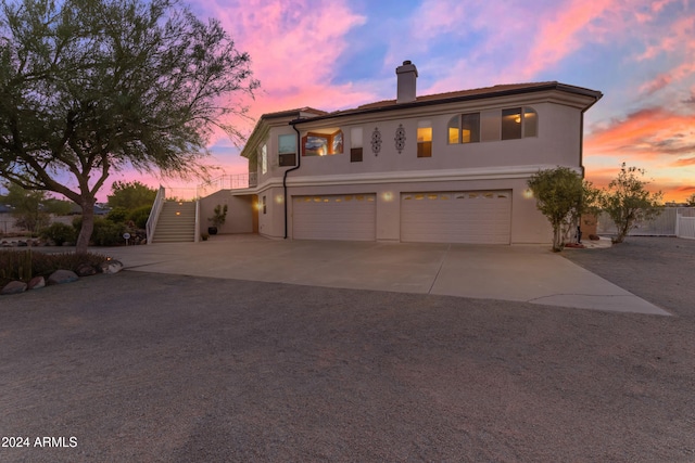 view of front facade with a garage