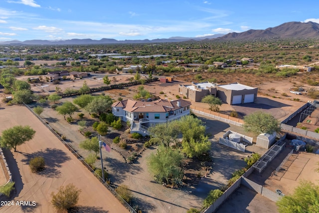 aerial view with a mountain view