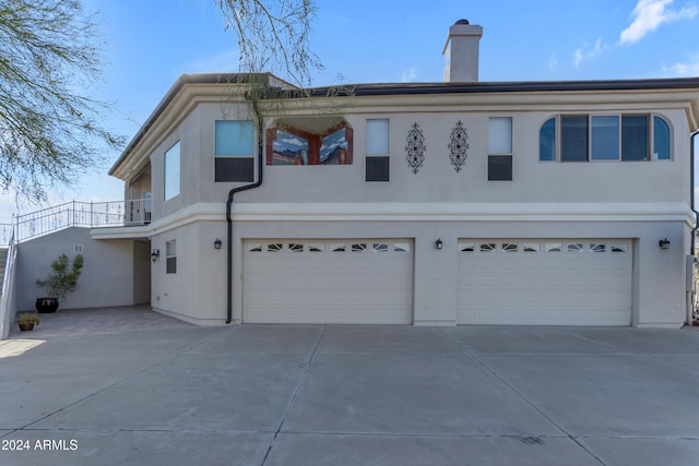 view of property with a garage