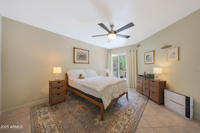 16108 E Emerald Dr Unit 106, Fountain Hills, AZ 85268 - bedroom featuring light tile patterned floors and ceiling fan