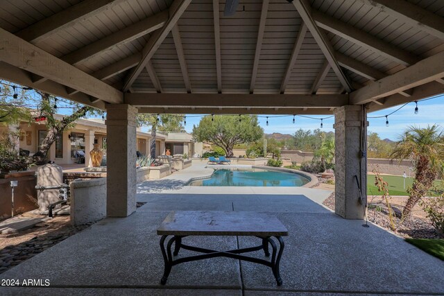 view of patio featuring a gazebo