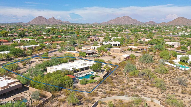 aerial view featuring a mountain view