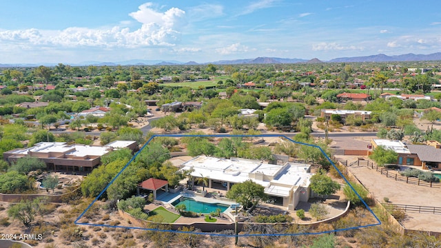 bird's eye view featuring a mountain view