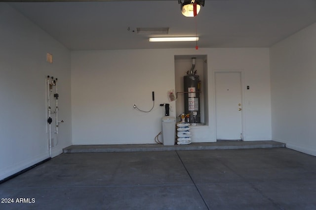 garage with water heater