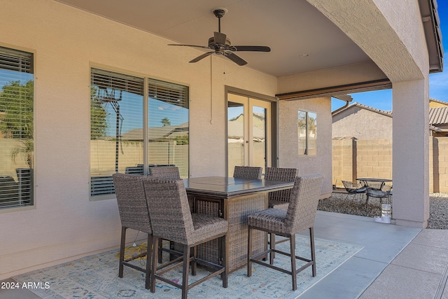 view of patio / terrace with ceiling fan