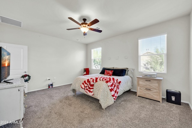 4714 W Nutmeg Ave, Coolidge, AZ 85128 - bedroom featuring carpet floors and a ceiling fan