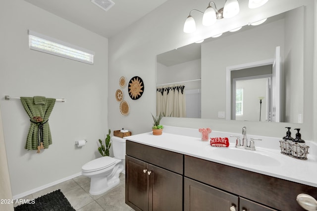 4714 W Nutmeg Ave, Coolidge, AZ 85128 - bathroom with vanity, tile patterned flooring, and curtained shower