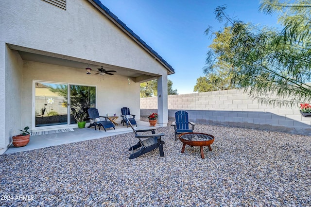 4714 W Nutmeg Ave, Coolidge, AZ 85128 - view of patio / terrace with a ceiling fan