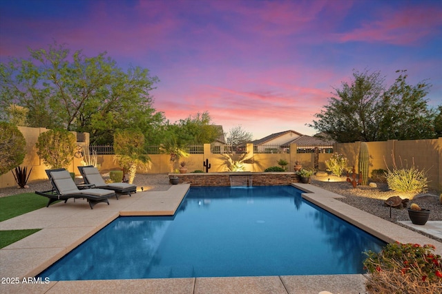 8733 E Jacaranda St, Mesa, AZ 85207 - view of swimming pool featuring a patio area, a fenced backyard, and a fenced in pool