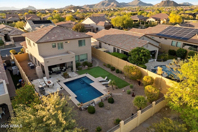 8733 E Jacaranda St, Mesa, AZ 85207 - exterior space featuring a mountain view, a fenced backyard, and a residential view