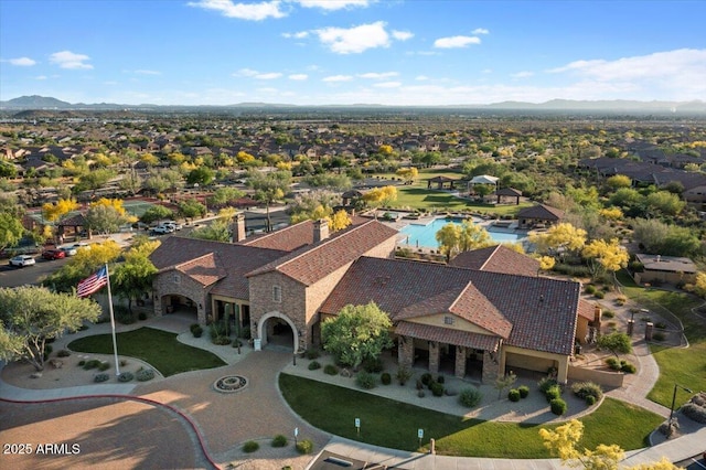 8733 E Jacaranda St, Mesa, AZ 85207 - drone / aerial view with a mountain view