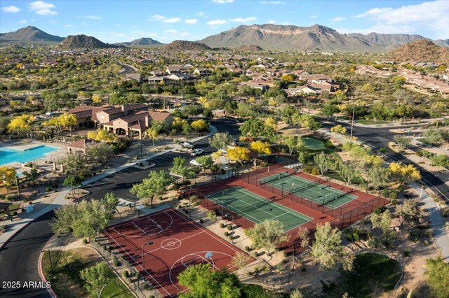 8733 E Jacaranda St, Mesa, AZ 85207 - drone / aerial view featuring a residential view and a mountain view