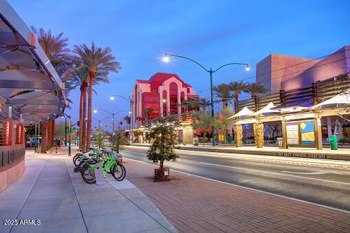 445 W 1st St, Mesa, AZ 85202 - view of asphalt road with sidewalks, street lights, and curbs