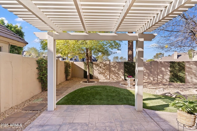 view of patio with a pergola