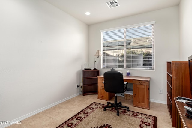 view of tiled office