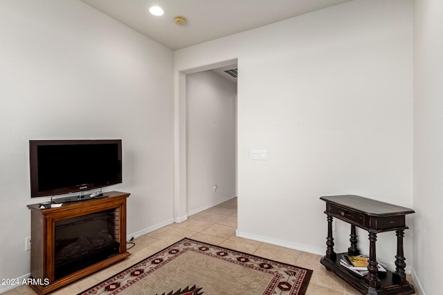 view of tiled living room