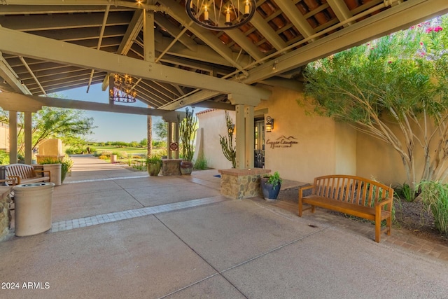 view of patio featuring a gazebo