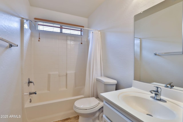 19002 N Toledo Ave, Maricopa, AZ 85138 - full bath with toilet, vanity, and shower / bathtub combination with curtain