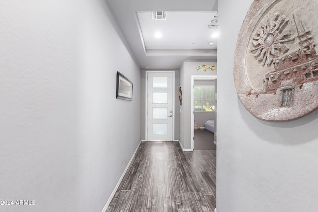 entryway featuring hardwood / wood-style flooring