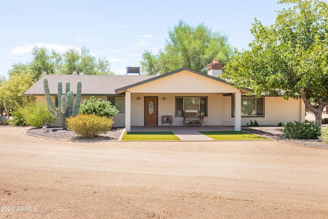 view of single story home