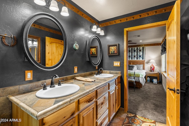 bathroom featuring vanity and tile patterned floors