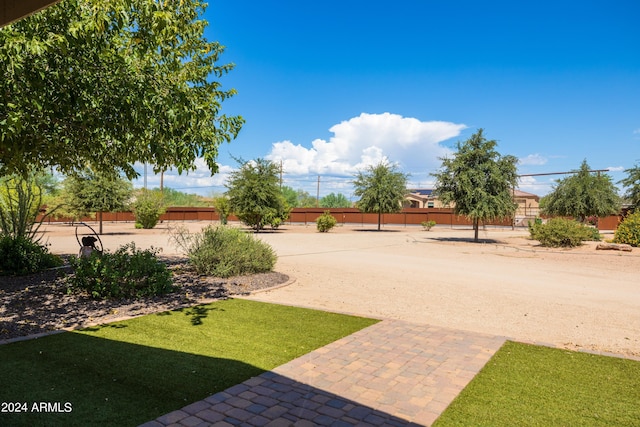 view of yard with a patio area and fence