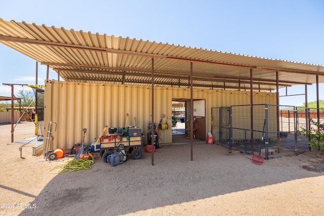 view of outbuilding with an exterior structure and an outbuilding