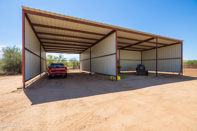 view of parking featuring a carport