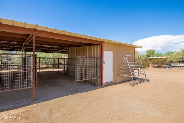 view of horse barn