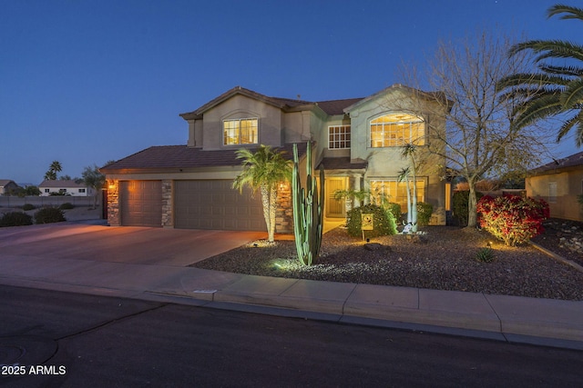 view of front of home featuring a garage