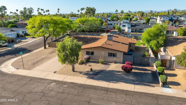 bird's eye view with a residential view