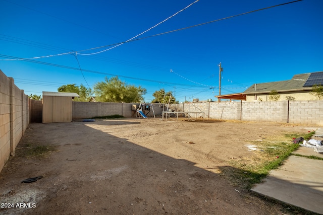 view of yard featuring a playground