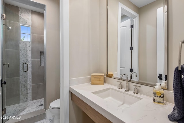 20055 N 96th Way, Scottsdale, AZ 85255 - full bath featuring toilet, a shower stall, and vanity