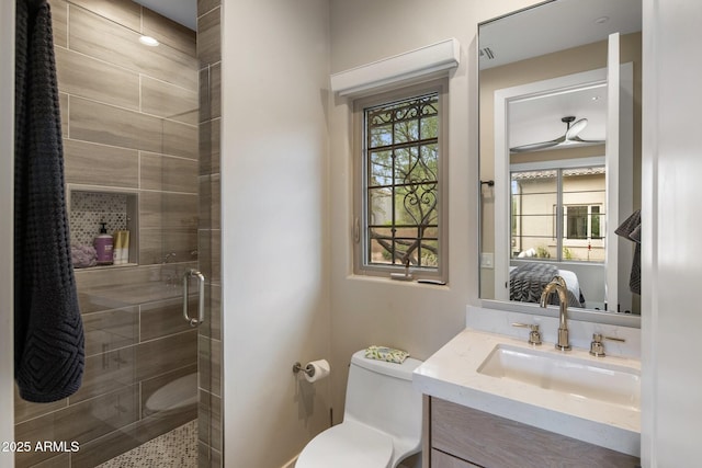 20055 N 96th Way, Scottsdale, AZ 85255 - full bathroom with toilet, a shower stall, and vanity