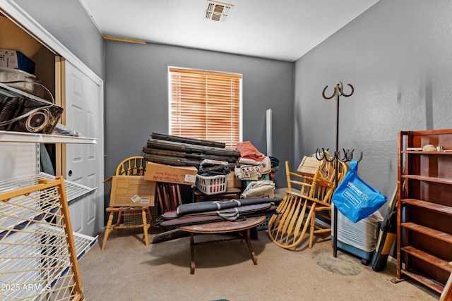 interior space featuring carpet floors