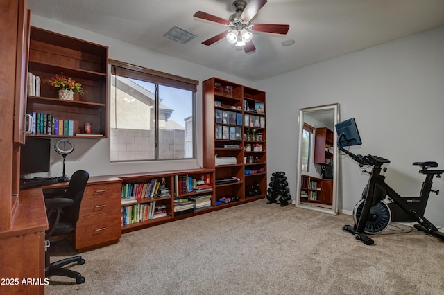 1527 Bainbridge Ln, Chino Valley, AZ 86323 - home office with light colored carpet and ceiling fan