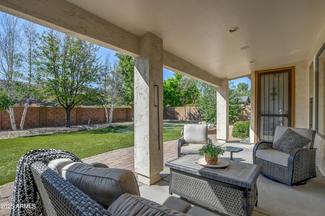1527 Bainbridge Ln, Chino Valley, AZ 86323 - view of patio / terrace with an outdoor hangout area and a wooden deck