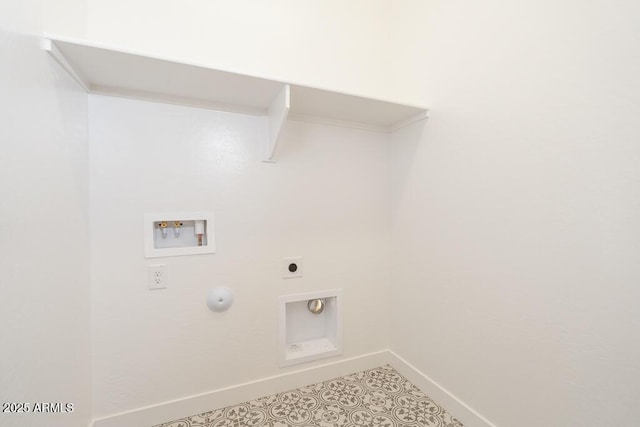352 E Las Perlas Ln, San Tan Valley, AZ 85140 - washroom with baseboards, washer hookup, hookup for a gas dryer, and electric dryer hookup