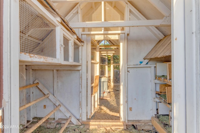 misc room featuring lofted ceiling