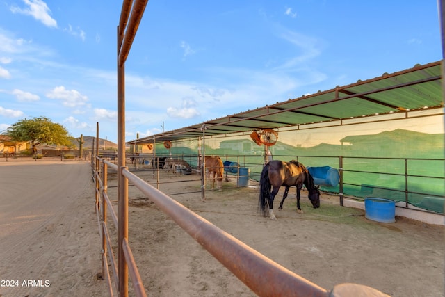 view of play area featuring an outbuilding