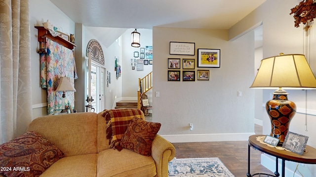 living room featuring hardwood / wood-style flooring