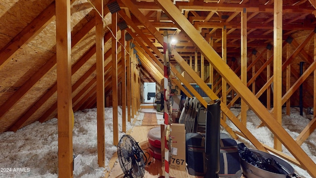 view of unfinished attic