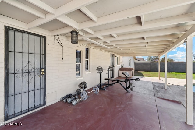 view of patio / terrace featuring fence private yard