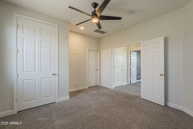1886 E Don Carlos Ave Unit 136, Tempe, AZ 85281 - unfurnished bedroom featuring carpet floors, recessed lighting, and a ceiling fan