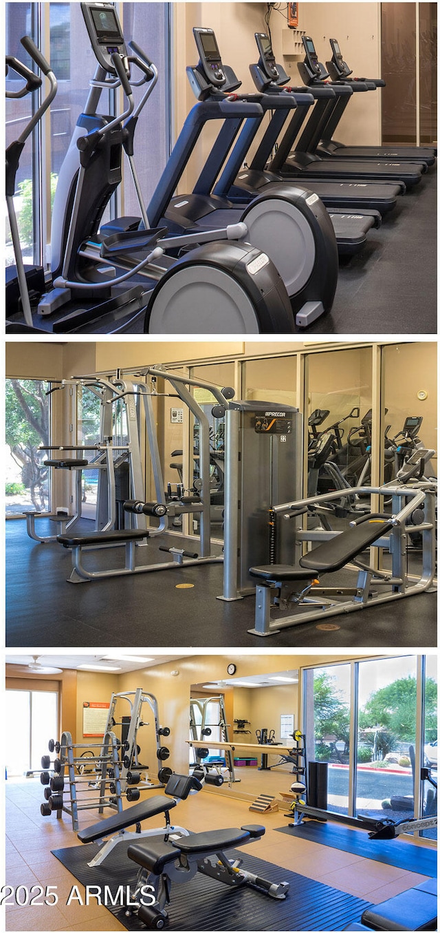 workout area with plenty of natural light