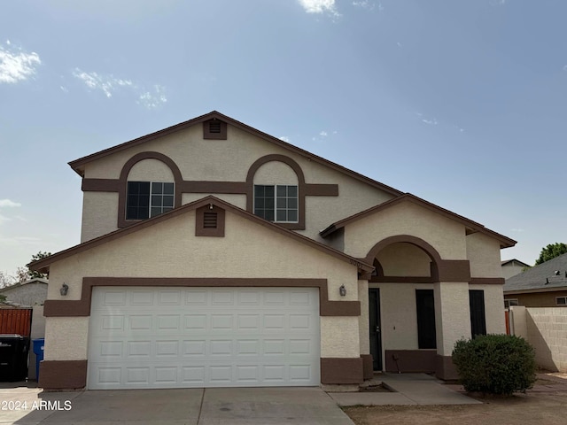 view of front facade featuring a garage